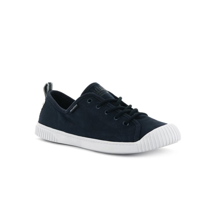 Black Palladium Easy Lace Canvas Low Tops Women's Sneakers | ZA-960RINZ