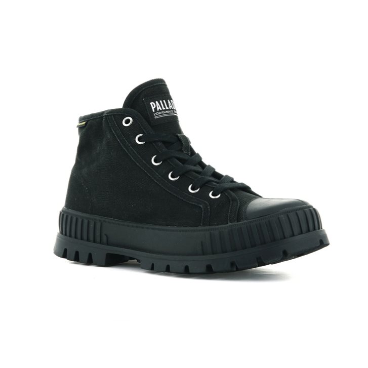 Black Palladium Pallashock Mid OG High Tops Women's Sneakers | ZA-469YMPK