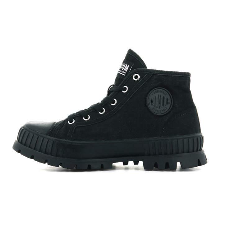 Black Palladium Pallashock Mid OG High Tops Women's Sneakers | ZA-469YMPK