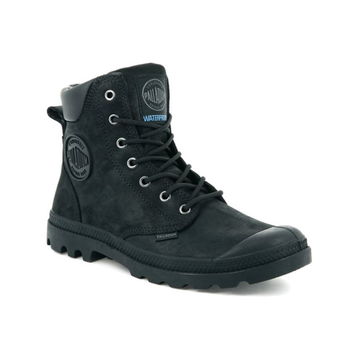 Black Palladium Pampa Cuff WP LUX Men's Boots | ZA-947CJZD