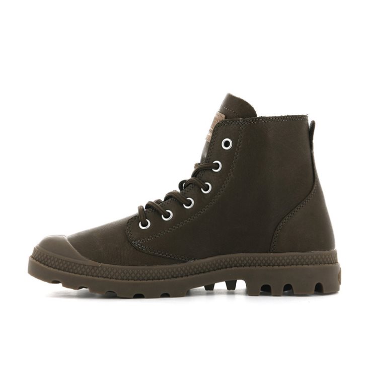Chocolate Palladium Pampa Hi Leather UL Men's Boots | ZA-673FKQJ