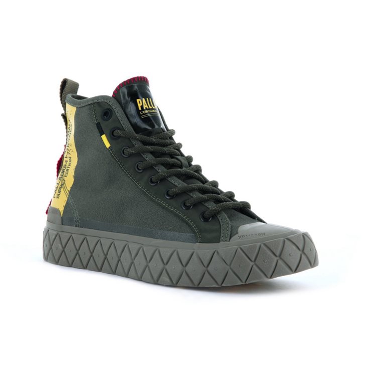Green Palladium Palla Ace Supply Mid High Tops Women's Sneakers | ZA-325IZQG