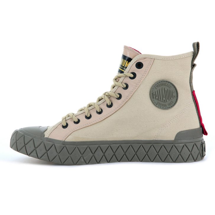 Khaki Palladium Palla Ace Supply Mid High Tops Men's Sneakers | ZA-932CAOP
