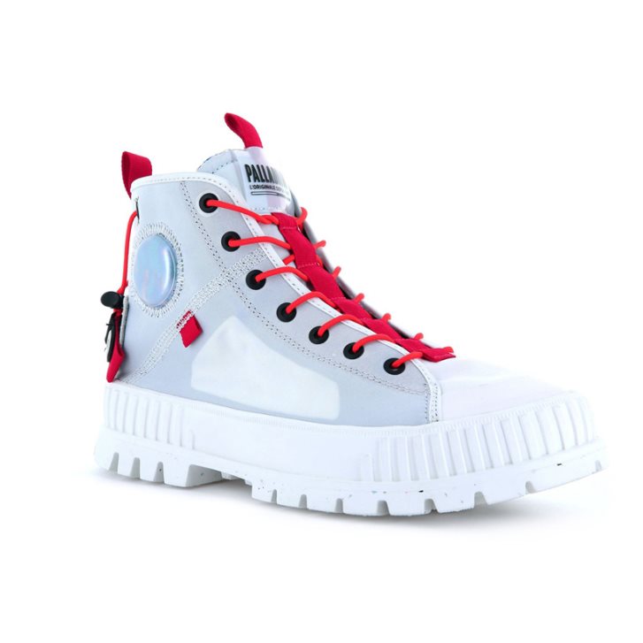 Light Blue Palladium Pallashock Mid Ticket To Earth Men's Boots | ZA-104EQPS