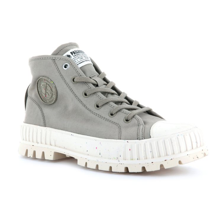 Light Green Palladium Pallashock Mid Organic Women's Boots | ZA-619VQDX