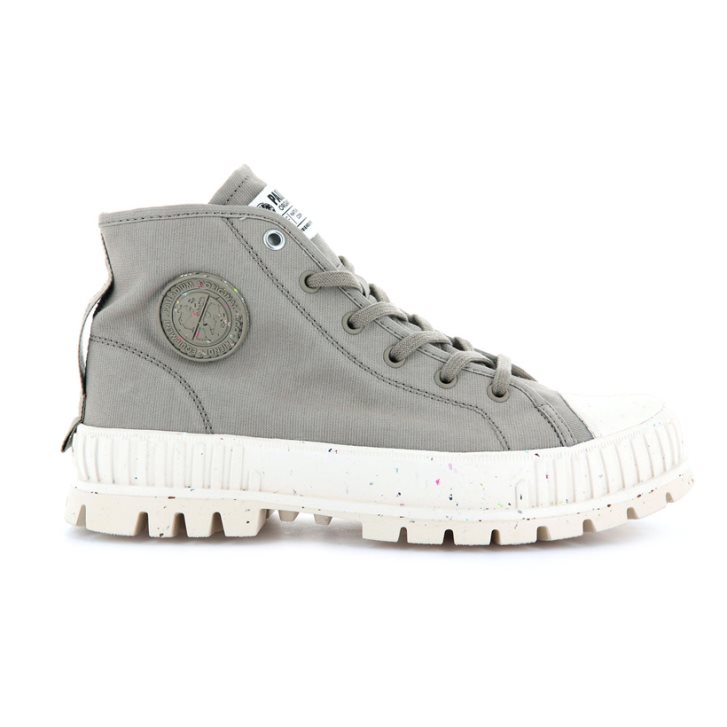 Light Green Palladium Pallashock Mid Organic Women\'s Boots | ZA-619VQDX