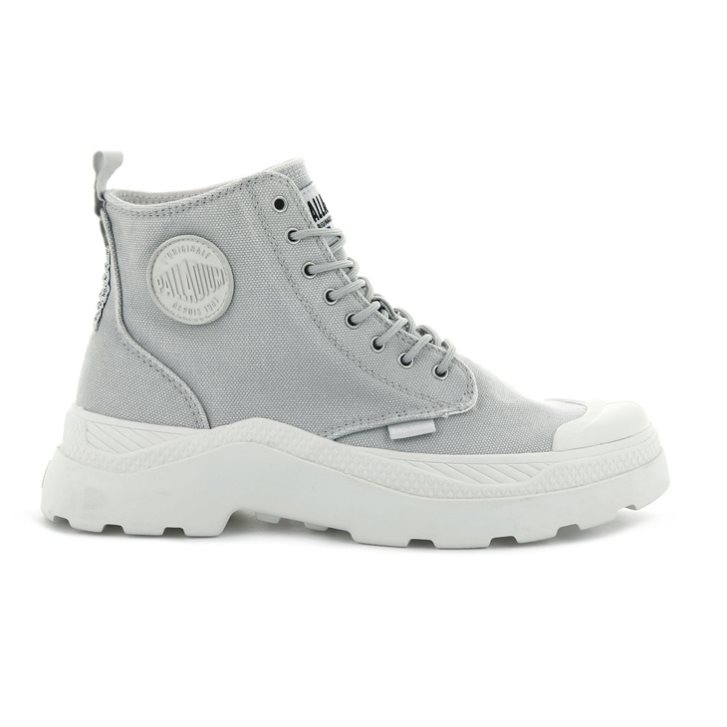 Light Grey Palladium Pallakix Hi Canvas Women\'s Boots | ZA-705LRMX