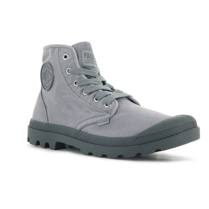 Light Grey Palladium Pampa Hi Men's Boots | ZA-478TGLB