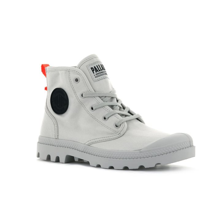 Light Grey Palladium Pampa Hi Twill Women's Boots | ZA-610KCTO