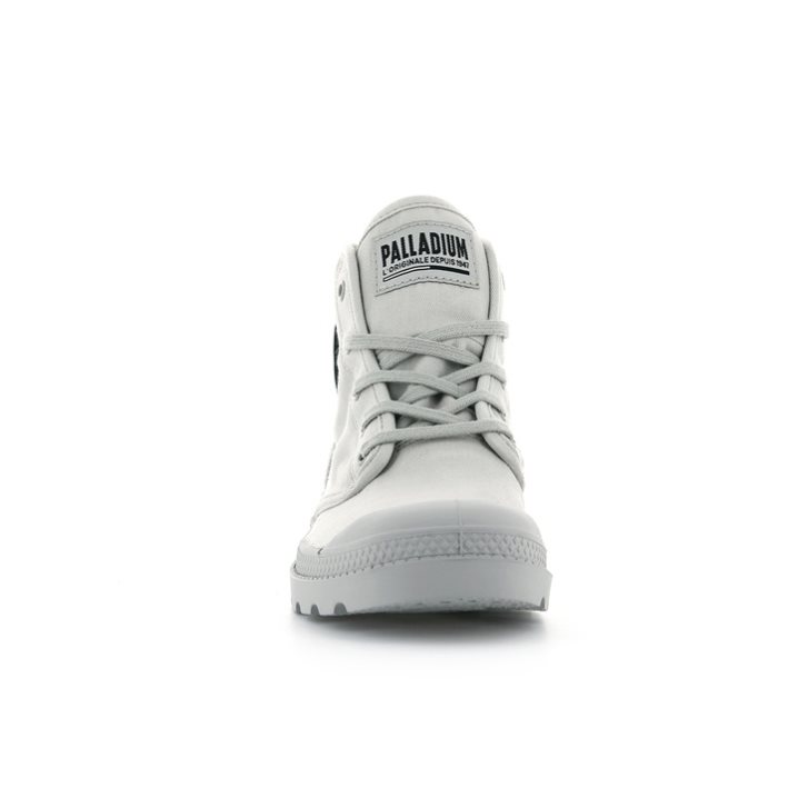 Light Grey Palladium Pampa Hi Twill Women's Boots | ZA-610KCTO