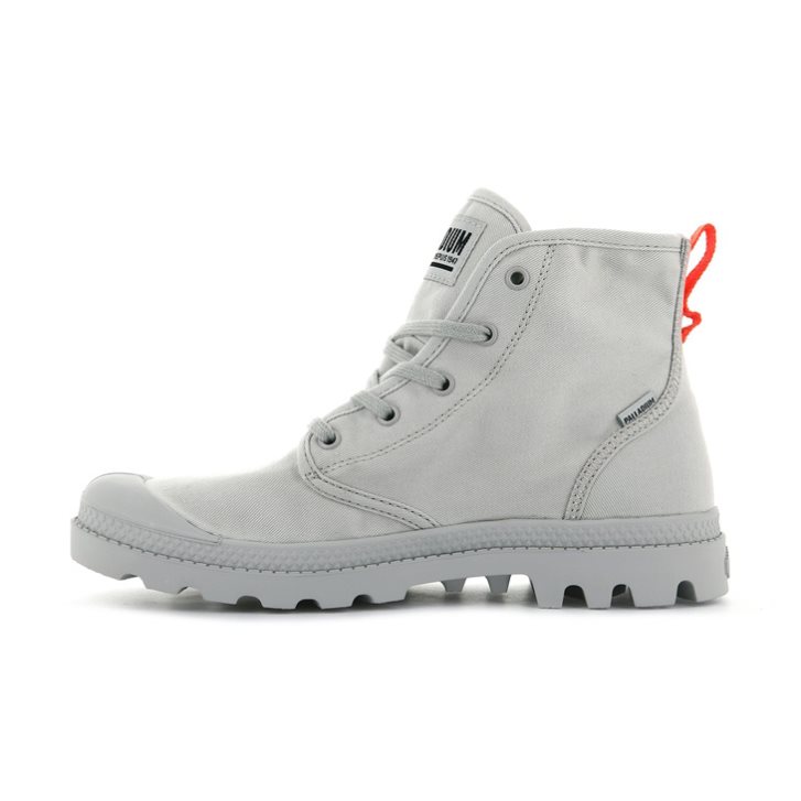 Light Grey Palladium Pampa Hi Twill Women's Boots | ZA-610KCTO