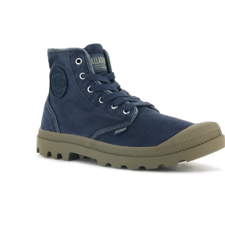 Navy Palladium Pampa Hi Men's Boots | ZA-971IQTS