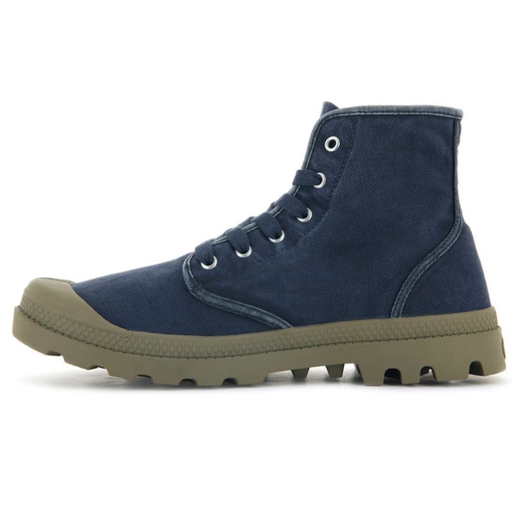 Navy Palladium Pampa Hi Men's Boots | ZA-971IQTS
