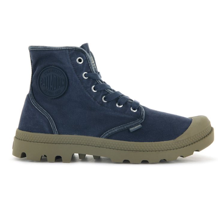 Navy Palladium Pampa Hi Men\'s Boots | ZA-971IQTS