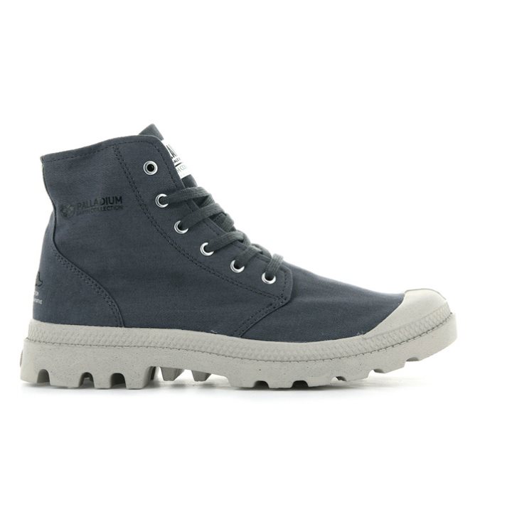 Navy Palladium Pampa Hi Organic II Men\'s Boots | ZA-596RQCY