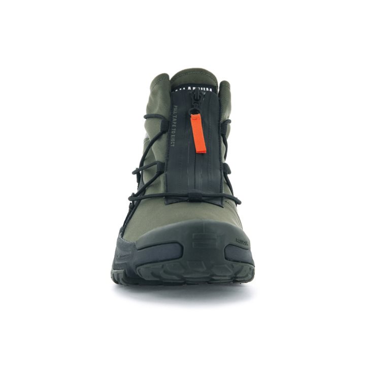 Olive Palladium Off-grid Hi Zip Waterproof + Men's Sneakers | ZA-971UOZM