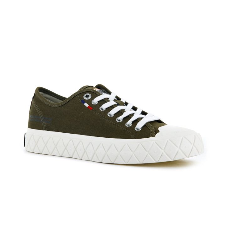 Olive Palladium Palla Ace Canvas Low Tops Women's Sneakers | ZA-698SNBC