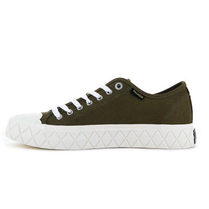 Olive Palladium Palla Ace Canvas Low Tops Women's Sneakers | ZA-698SNBC