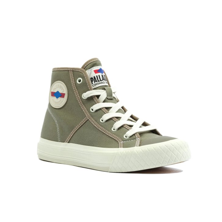 Olive Palladium Palla Louvel High Tops Women's Sneakers | ZA-713YLNA