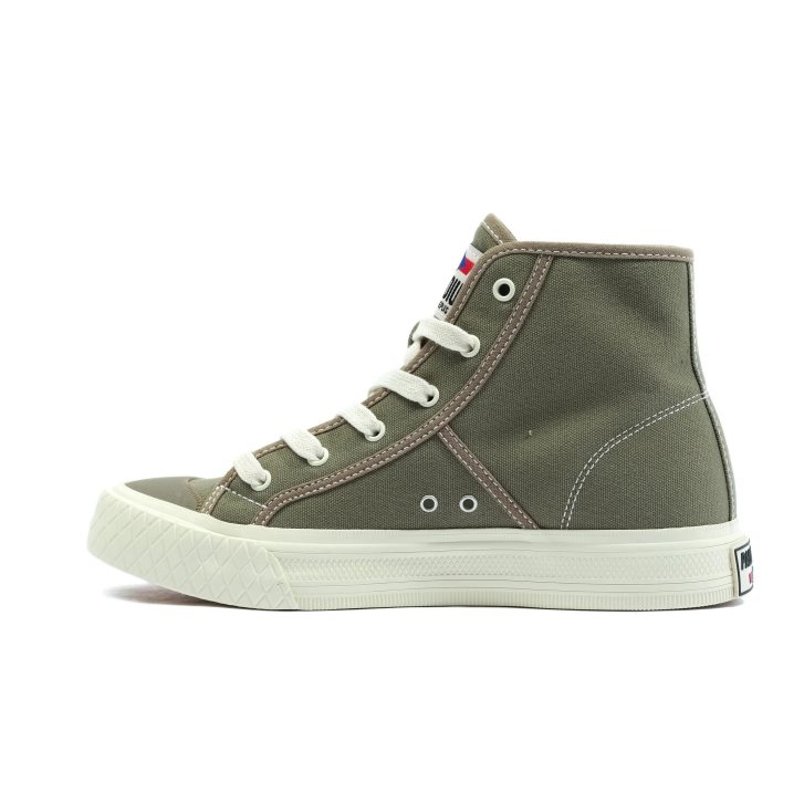 Olive Palladium Palla Louvel High Tops Women's Sneakers | ZA-713YLNA