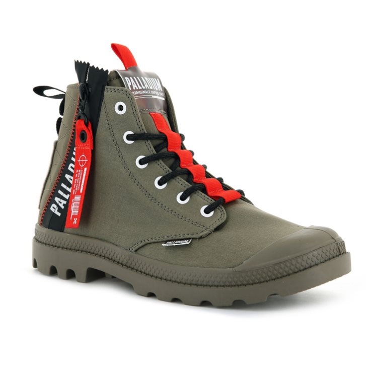 Olive Palladium Pampa Hi Ticket To Earth Men's Boots | ZA-637RLBA