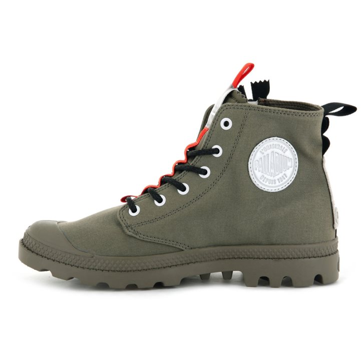 Olive Palladium Pampa Hi Ticket To Earth Men's Boots | ZA-637RLBA