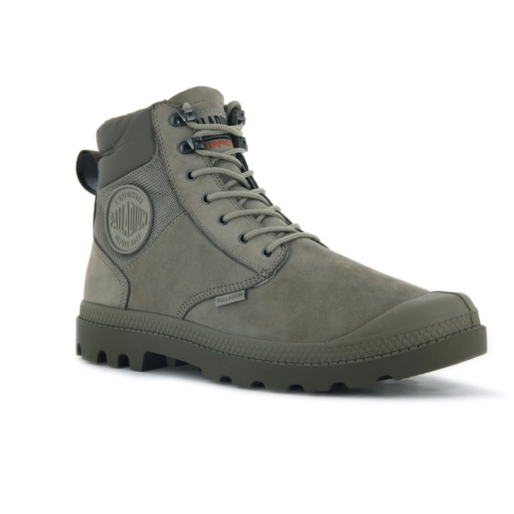 Olive Palladium Pampa Shield WP+ LUX Men's Boots | ZA-208JKHG