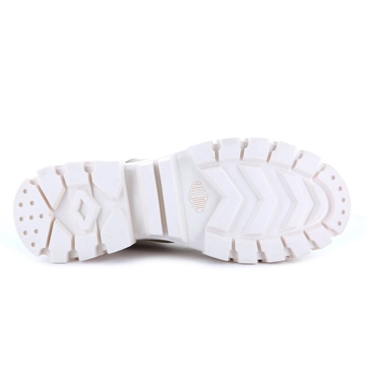 White / Grey Palladium Revolt LO TX Women's Platform Shoes | ZA-596EOZY