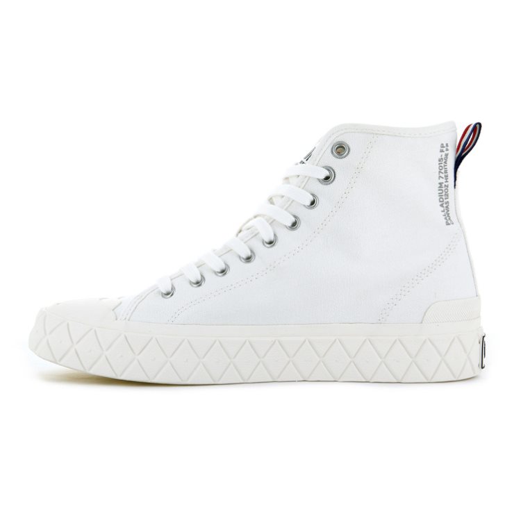 White Palladium Palla Ace Canvas High Tops Men's Sneakers | ZA-783ZVTQ