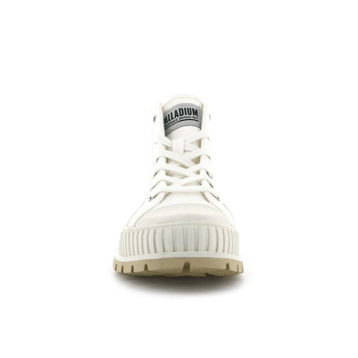 White Palladium Pallashock Mid OG High Tops Women's Sneakers | ZA-763ISHO