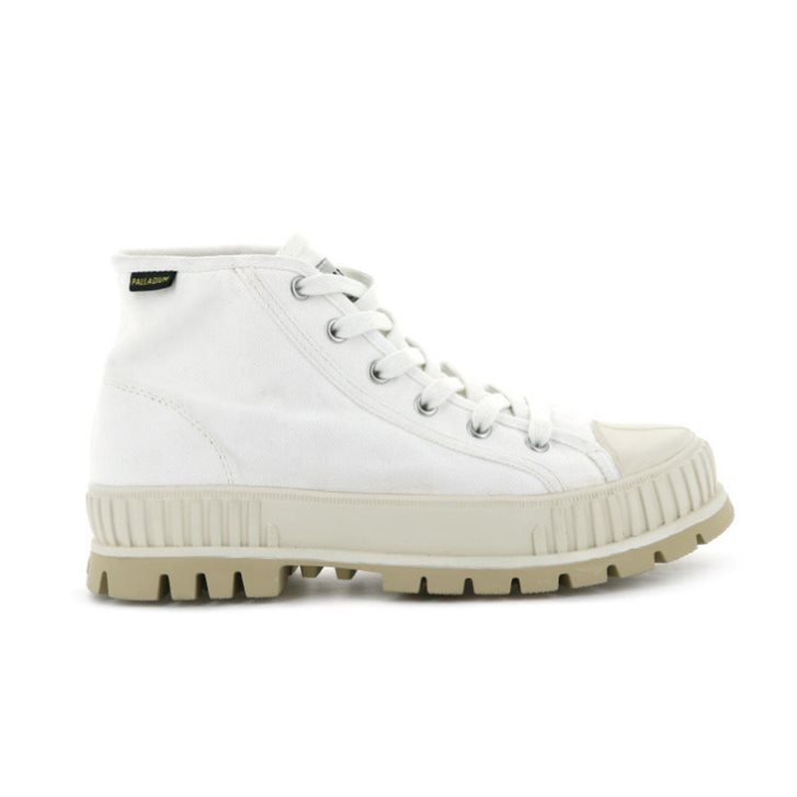 White Palladium Pallashock Mid OG High Tops Women\'s Sneakers | ZA-763ISHO