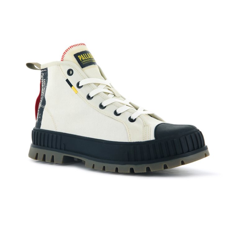 White Palladium Pallashock Supply Hi Women's Boots | ZA-057IJZQ