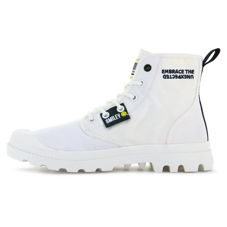 White Palladium Pampa Smiley Change Women's Boots | ZA-016TBOK
