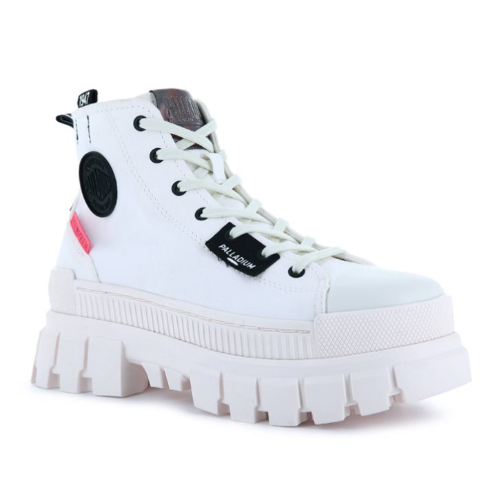 White Palladium Revolt Hi TX Women's Platform Shoes | ZA-684GYOW