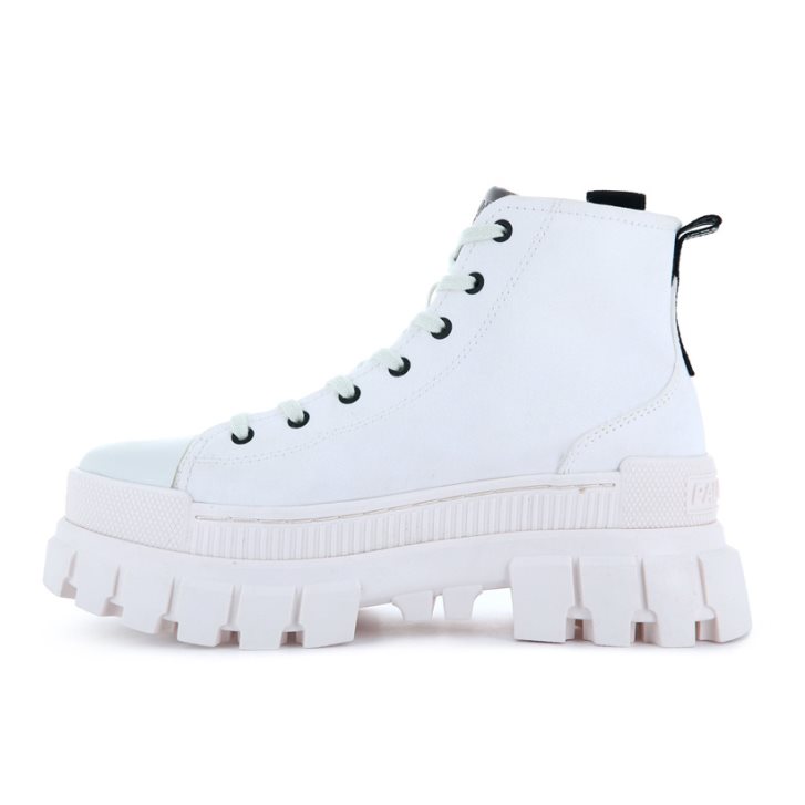 White Palladium Revolt Hi TX Women's Platform Shoes | ZA-684GYOW