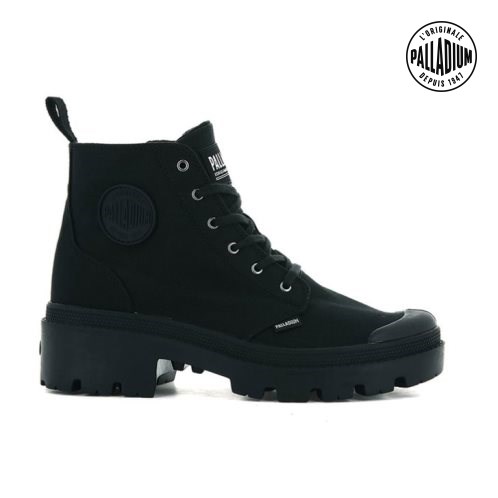 Black Palladium Pallabase Twill Women's Boots | ZA-471IMKT
