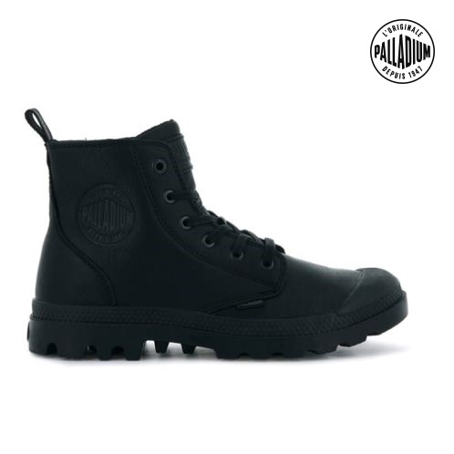Black Palladium Pampa Zip Leather ESS Women's Boots | ZA-056OPSN