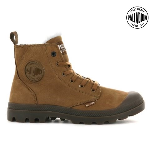 Brown Palladium Pampa Hi Zip WL Men's Boots | ZA-678SLIM