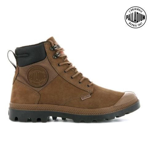 Brown Palladium Pampa Shield WP+ LUX Men's Boots | ZA-687VGWS