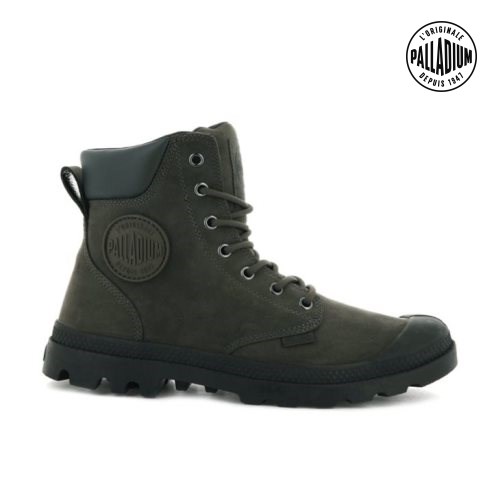 Dark Brown Palladium Pampa Cuff WP LUX Men's Boots | ZA-749WPTI