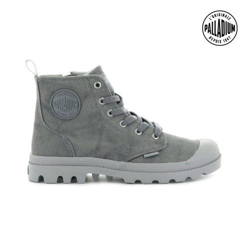 Dark Grey Palladium Pampa Zip Desertwash Women's Boots | ZA-312QYAT