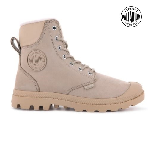 Khaki Palladium Pampa Sport Cuff WPS Women's Boots | ZA-785CARU