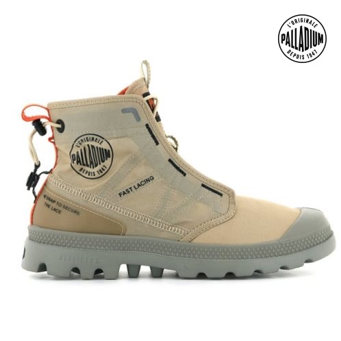 Khaki Palladium Pampa Travel Lite Women's Boots | ZA-906XIQH
