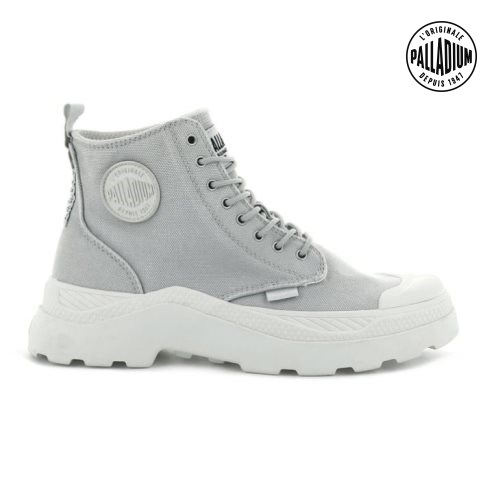 Light Grey Palladium Pallakix Hi Canvas Women's Boots | ZA-705LRMX