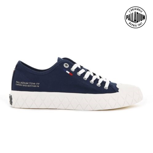 Navy Palladium Palla Ace Canvas Low Tops Men's Sneakers | ZA-903BJOA