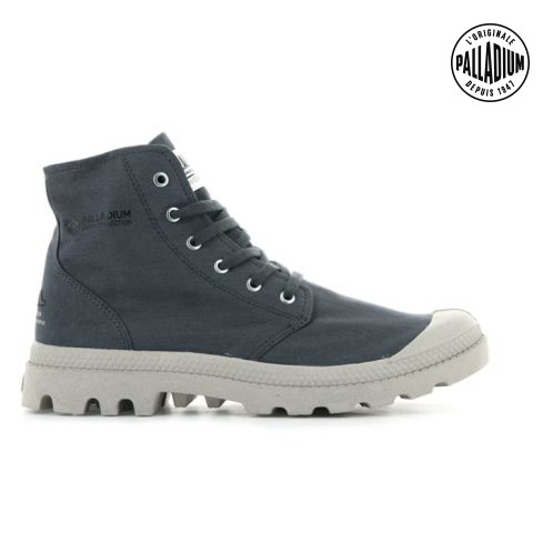 Navy Palladium Pampa Hi Organic II Women's Boots | ZA-596CYFX