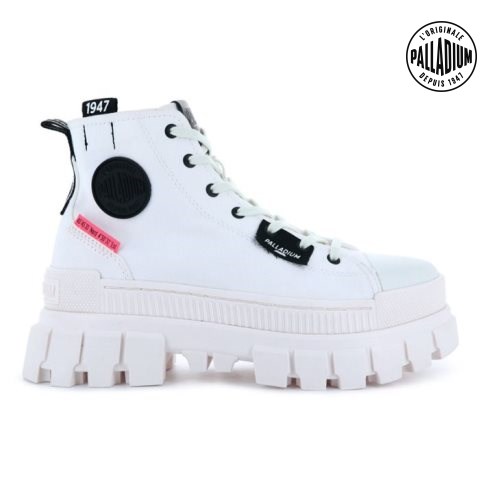 White Palladium Revolt Hi TX Women's Platform Shoes | ZA-684GYOW