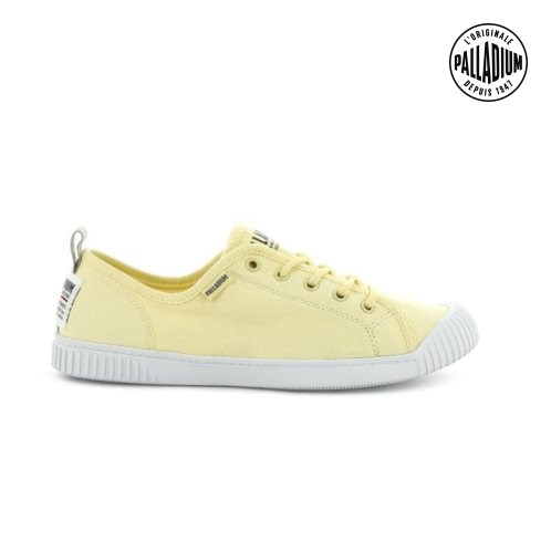 Yellow Palladium Easy Lace Canvas Low Tops Women's Sneakers | ZA-395UTLK